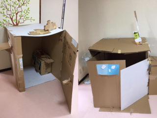 工作！ダンボールでお家作り！